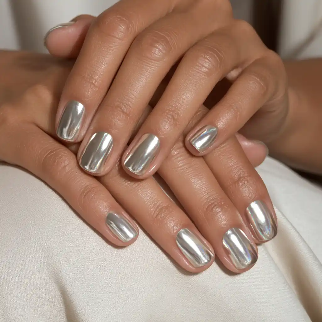 Effets chrome et miroir en nail art