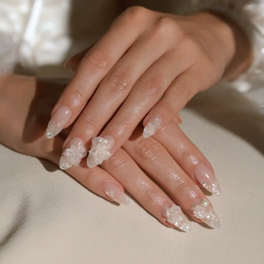 Nail art 3D, reliefs et incrustations