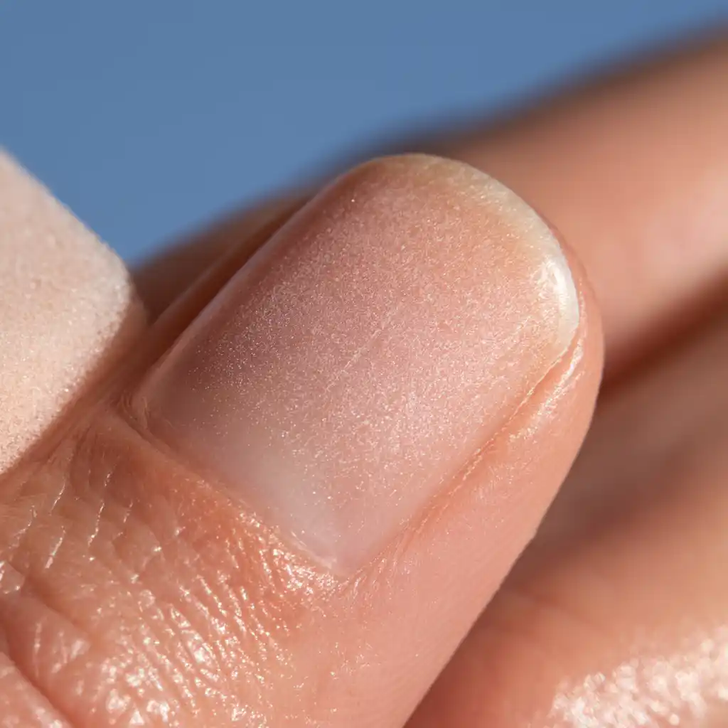 Main avec ongle préparé et lisse